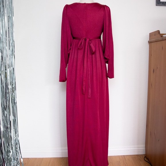 Vintage 70’s Wine Color Bohemian Dress - Picture 14 of 15